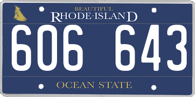 RI license plate 606643