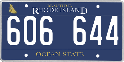 RI license plate 606644