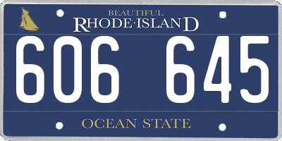 RI license plate 606645