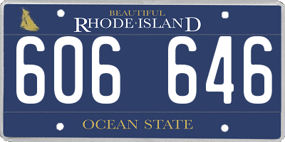 RI license plate 606646