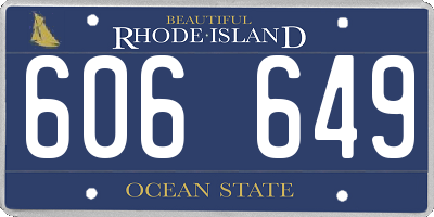 RI license plate 606649