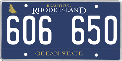 RI license plate 606650