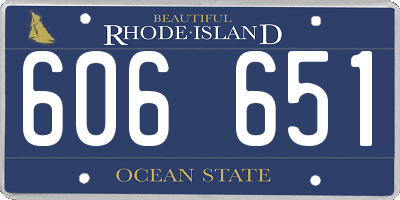 RI license plate 606651