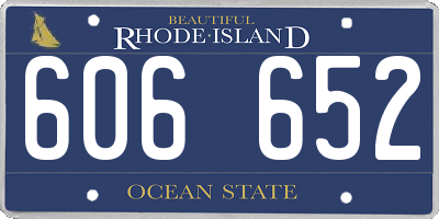 RI license plate 606652