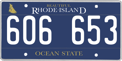 RI license plate 606653