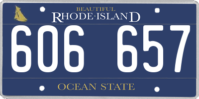 RI license plate 606657