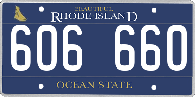 RI license plate 606660