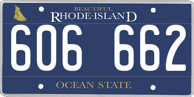 RI license plate 606662