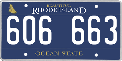 RI license plate 606663
