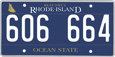 RI license plate 606664