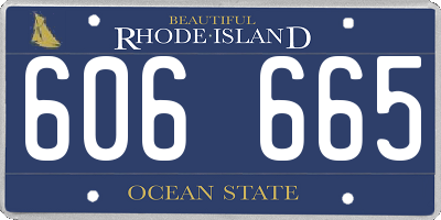 RI license plate 606665