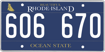 RI license plate 606670