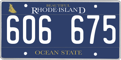 RI license plate 606675