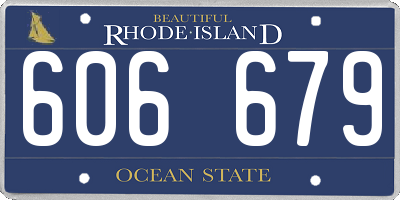 RI license plate 606679