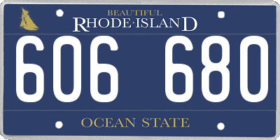 RI license plate 606680