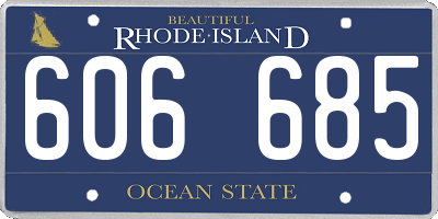 RI license plate 606685