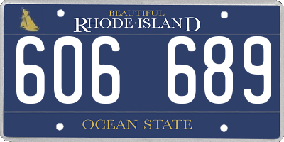 RI license plate 606689