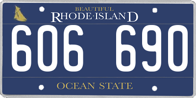 RI license plate 606690