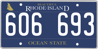 RI license plate 606693