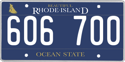 RI license plate 606700