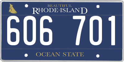 RI license plate 606701