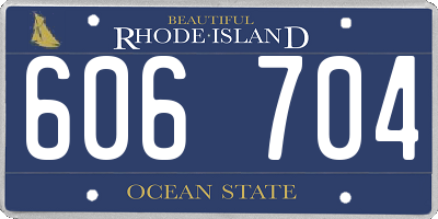 RI license plate 606704