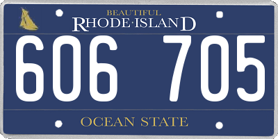 RI license plate 606705
