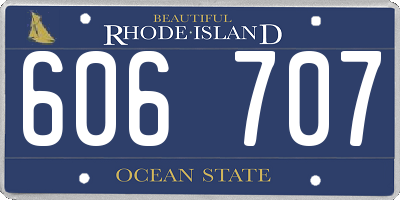RI license plate 606707