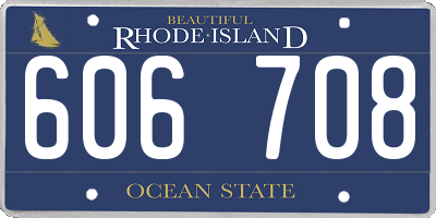 RI license plate 606708