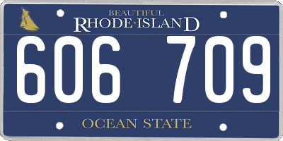RI license plate 606709