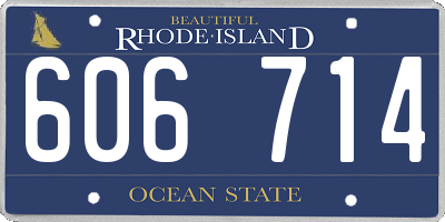 RI license plate 606714