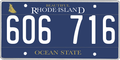 RI license plate 606716