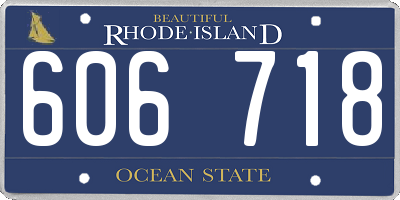 RI license plate 606718