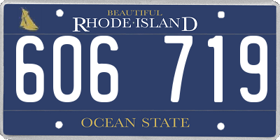 RI license plate 606719