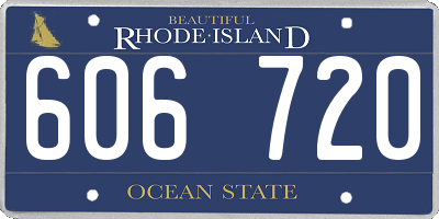RI license plate 606720