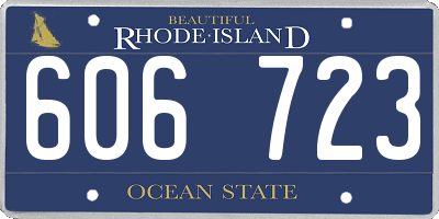 RI license plate 606723