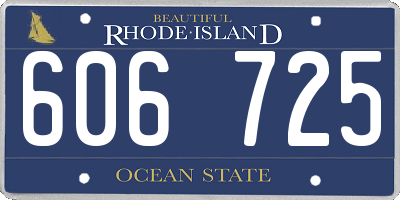 RI license plate 606725