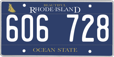 RI license plate 606728
