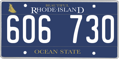 RI license plate 606730