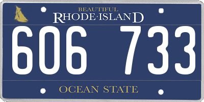 RI license plate 606733