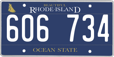 RI license plate 606734