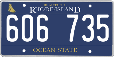 RI license plate 606735