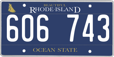 RI license plate 606743