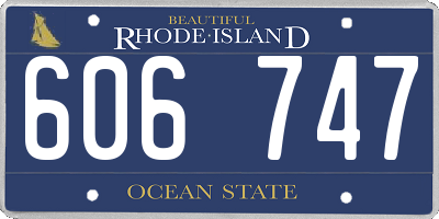 RI license plate 606747