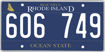 RI license plate 606749