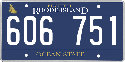RI license plate 606751