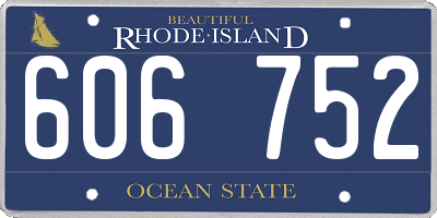 RI license plate 606752