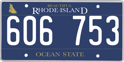 RI license plate 606753