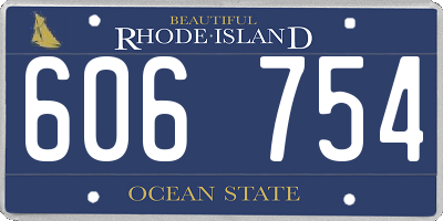 RI license plate 606754