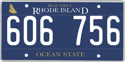 RI license plate 606756